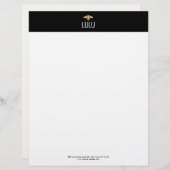 En-tête De Lettre Logo Simple Black Minimalist Gold Bee (Devant / Derrière)