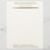 En-tête De Lettre Luxe Moderne Chic Gold & Mahogany Design (8,5x11) (Devant)