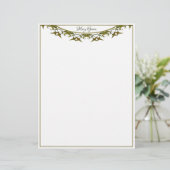 En-tête De Lettre Luxueux feuilles aquarelles (Debout devant)