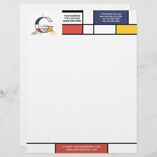 En-tête De Lettre Magnifique Monogramme D'Art Moderne. Lettre G (Devant / Derrière)