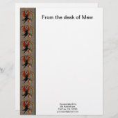 En-tête De Lettre Maïs chat cosmique (Devant / Derrière)