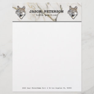 En-tête De Lettre Marbre Beige Et Loup