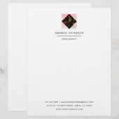 En-tête De Lettre Marbre chic et Foil géométrique (Devant / Derrière)