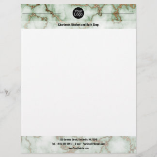 En-tête De Lettre Marbre d'or Faux Green