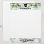 En-tête De Lettre Marbre d'or Faux Green (Devant / Derrière)