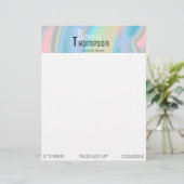 En-tête De Lettre Marbre liquide holographique moderne (Debout devant)