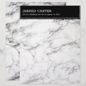 En-tête De Lettre Marbre moderne noir et gris (Devant / Derrière)