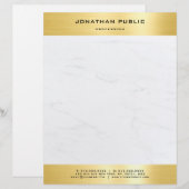 En-tête De Lettre Marbre populaire Or moderne Modèle élégant (Devant / Derrière)