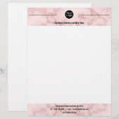 En-tête De Lettre Marbre rose Faux (Devant / Derrière)