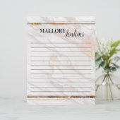 En-tête De Lettre Marbre rose Iridescente (Debout devant)