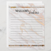 En-tête De Lettre Marbre rose Iridescente (Devant / Derrière)