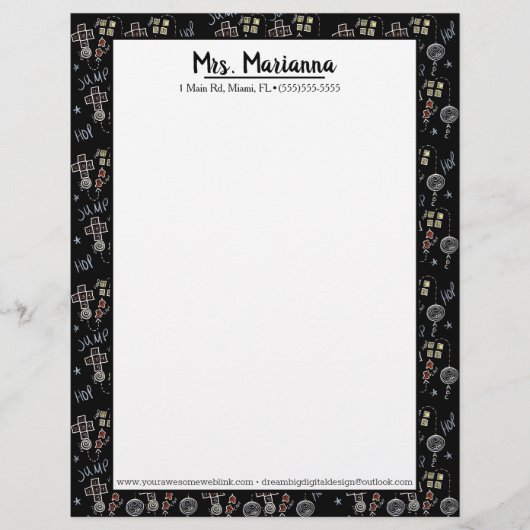 En-tête De Lettre Marelle éducative de l'été Script pour enseignant (Devant)