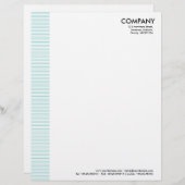 En-tête De Lettre Marge de trait - Bleu Lt Vert (Devant / Derrière)