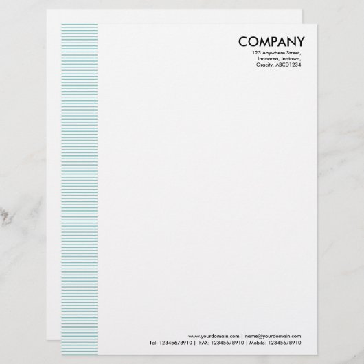 En-tête De Lettre Marge de trait - Bleu Lt Vert (Devant / Derrière)