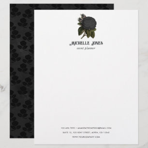 En-tête De Lettre Mariage gothique vintage roses noires