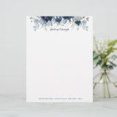 En-tête De Lettre Marine Peony Argent Dusty Bleu Eucalyptus Vert (Debout devant)