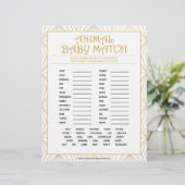En-tête De Lettre Match bébé animal [Lignes dorées] (Debout devant)