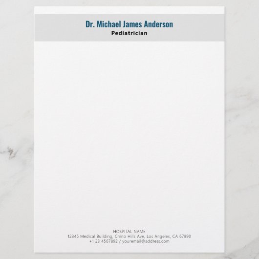 En-tête De Lettre Médecin Moderne Simple (Devant)