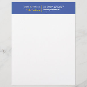 En-tête De Lettre Médium bleu jaune blanc moderne minimaliste