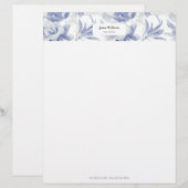 En-tête De Lettre Membrete Magnolias azules (Devant / Derrière)