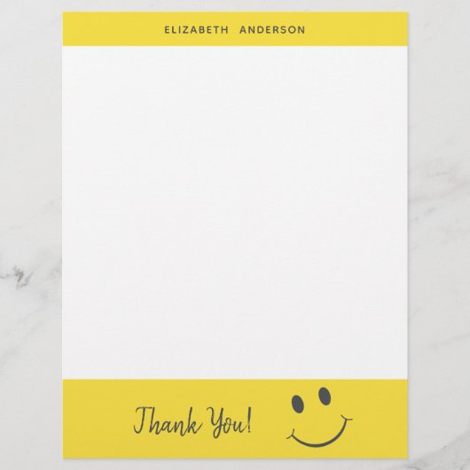 En-tête De Lettre Merci de sourire joyeux Nom d'ajout (Devant)