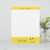 En-tête De Lettre Merci de sourire joyeux Nom d'ajout (Debout devant)