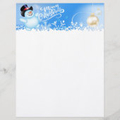 En-tête De Lettre Merry Christmas Snowman (Devant)