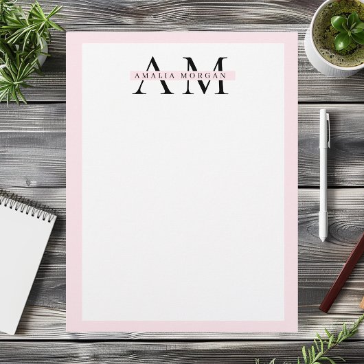 En-tête De Lettre Minimal Pastel rose initial et personnalisé