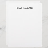 En-tête De Lettre Minimaliste (Devant / Derrière)