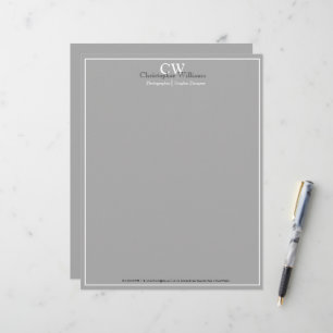 En-tête De Lettre Minimaliste gris professionnel
