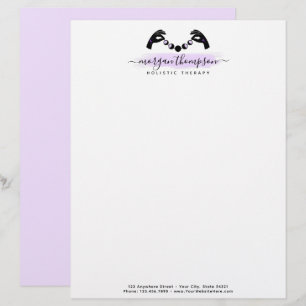 En-tête De Lettre Minimaliste Mains & Phases Lunaires Métaphysique R