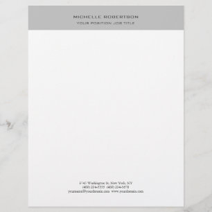 En-tête De Lettre Minimaliste Moderne Plat Simple Gris Blanc