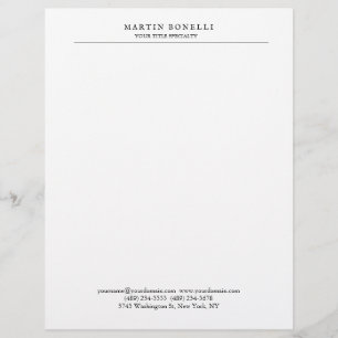 En-tête De Lettre Minimaliste noir et blanc professionnel