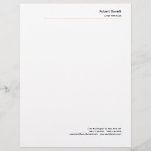 En-tête De Lettre Minimaliste rouge clair moderne