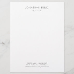 En-tête De Lettre Modèle blanc de noir élégant de conception simple