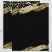 En-tête De Lettre Modèle blanc élégant noir et or (Devant / Derrière)