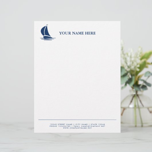 En-tête De Lettre Modèle du logo de voilier nautique (Debout devant)