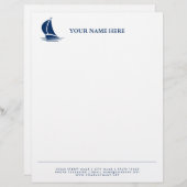 En-tête De Lettre Modèle du logo de voilier nautique (Devant / Derrière)