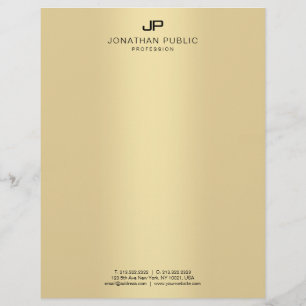 En-tête De Lettre Modèle élégant de charme de monogramme d'or de