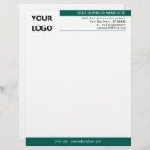 En-tête De Lettre Modèle en-tête professionnel avec logo (Devant / Derrière)