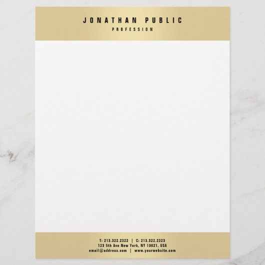 En-tête De Lettre Modèle Glamour Élégant (Devant)