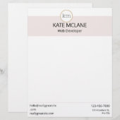 En-tête De Lettre Modèle professionnel de l'esthétique rose FILLE (Devant / Derrière)