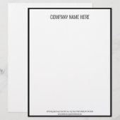 En-tête De Lettre Modèle professionnel noir et blanc (Devant / Derrière)