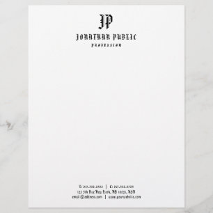 En-tête De Lettre Modèle simple de monogramme américain des textes