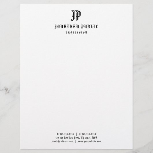 En-tête De Lettre Modèle simple de monogramme américain des textes (Devant)