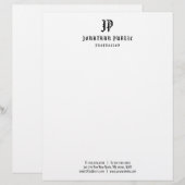 En-tête De Lettre Modèle simple de monogramme américain des textes (Devant / Derrière)