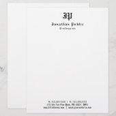 En-tête De Lettre Modèle simple de monogramme anglais des textes de (Devant / Derrière)