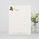 En-tête De Lettre Modern Architect Wood Logo Ivory (Debout devant)
