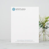 En-tête De Lettre Modern Blue Broom Logo Cleaning Service (Debout devant)