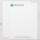 En-tête De Lettre Modern Blue Broom Logo Cleaning Service (Devant / Derrière)